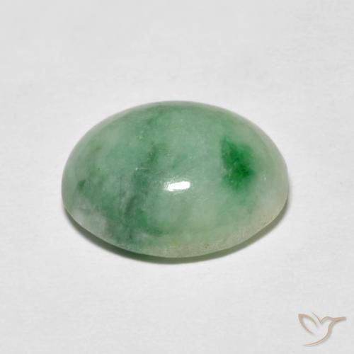 Jadeite Gemstone in 12 x 10 mm (calibrated) Size for Sale, Jadeite Stone in Light Green Color