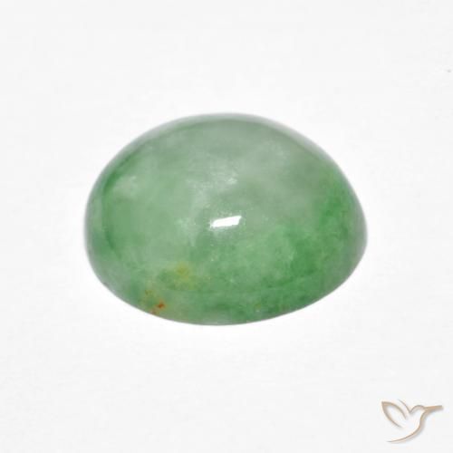 Jadeite Gemstone in 12 x 10 mm (calibrated) Size for Sale, Jadeite Stone in Green White Color
