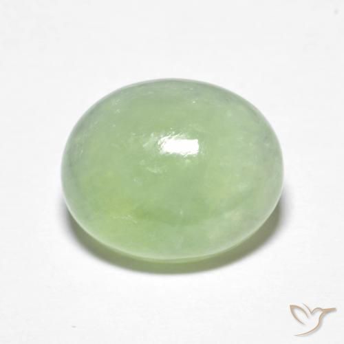 5,09ct Ovale cabochon verde Giadeite dal Myanmar, Dimension 12,2 x 10,1mm, Natural non trattati Gemstone, Transparent Clarity, 1 piece Giadeite in Verde Color, Mohs Hardness of 6 - 6,5, Photo A