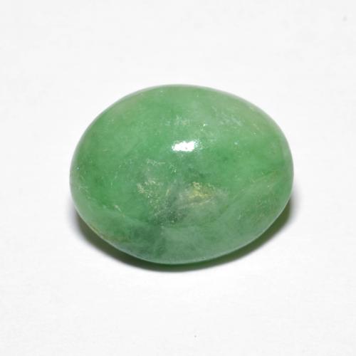 10,4 x 10mm Giadeite verde taglio ovale dal Myanmar, peso di 4,22 ct, pietra preziosa naturale non trattati in purezza Opaque, 1 pezzo Giadeite Ovale cabochon - Colore: Verde terroso, durezza Mohs di 6 - 6,5 , Photo A