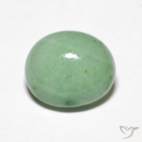 4.32ct Natural Warm Green Jadeite, Oval, Opaque