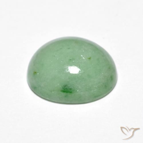 Jadeite Gemstone in 12 x 10 mm (calibrated) Size for Sale, Jadeite Stone in Warm Green Color