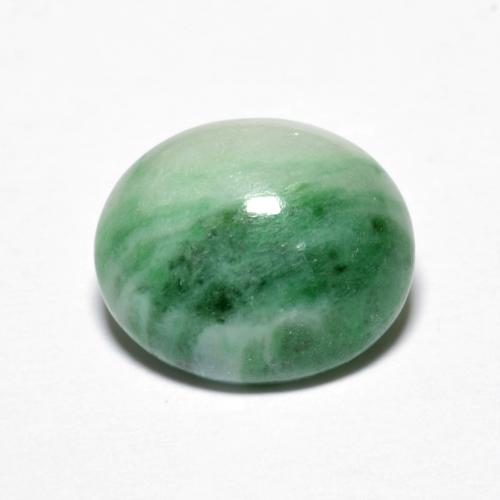 Giadeite verde taglio ovale da 4,5 ct dal Myanmar, dimensione 12,1 x 10,3mm, pietra preziosa naturale non trattati , purezza Opaque, Giadeite Ovale cabochon da 1 pz, durezza Mohs di 6 - 6,5, Photo A