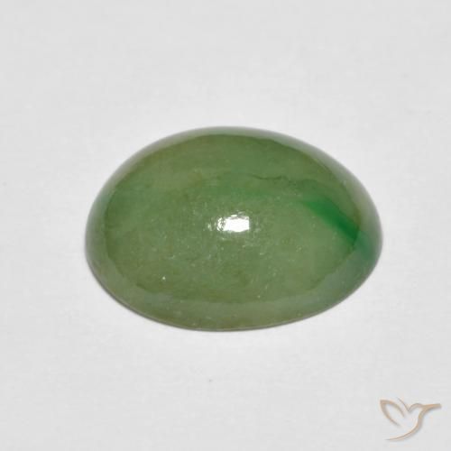 Jadeite Gemstone in 12 x 10 mm (calibrated) Size for Sale, Jadeite Stone in Pale Lime Green Color