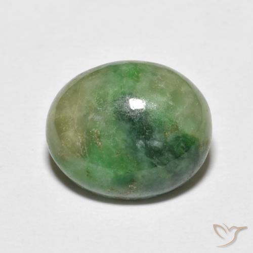 4.66ct Natural Warm Green Jadeite, Oval, Opaque