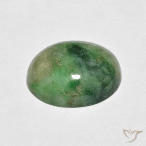 Jadeite Gemstone in 12 x 10 mm (calibrated) Size for Sale, Jadeite Stone in Warm Green Color