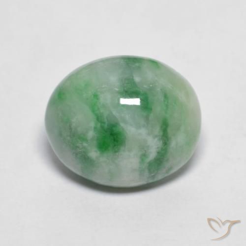 Giadeite verde taglio ovale da 4,08 ct dal Myanmar, dimensione 11,4 x 9,6mm, pietra preziosa naturale non trattati , purezza Opaque, Giadeite Ovale cabochon da 1 pz, durezza Mohs di 6 - 6,5, Photo A