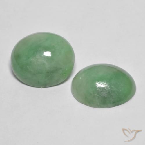 8.16ctw Natural Light Sage Green Jadeite, Oval, Opaque