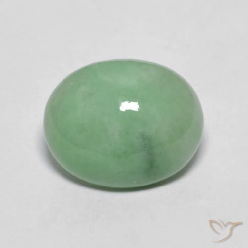 4.71ct Natural Light Sage Green Jadeite, Oval, Opaque