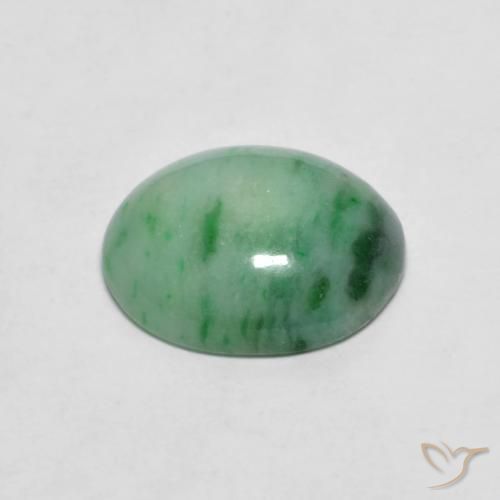 Jadeite Gemstone in 11.5 x 9.7 mm Size for Sale, Jadeite Stone in Light Green Color