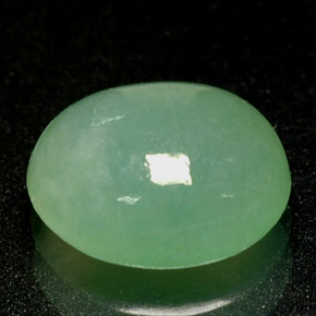 2.01 ct Green Jadeite Gemstone, Jadeite Gem in Oval Cabochon Shape for Sale.