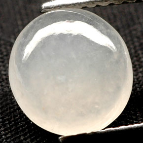 3.13 ct White Jadeite Gemstone, Jadeite Gem in Oval Cabochon Shape for Sale.