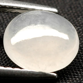 3.13 ct White Jadeite Stone, Natural Jadeite in Oval Cabochon Shape for Sale