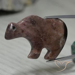 48.28 ct Brown Jasper Stone, Natural Jasper in Bear Carving with Hole Shape for Sale