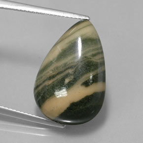 16.74 ct Multicolor Jasper Gemstone, Jasper Gem in Pear Cabochon Shape for Sale.