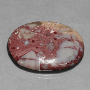 39.41 ct Multicolor Jasper Stone, Natural Jasper in Oval Cabochon Shape for Sale