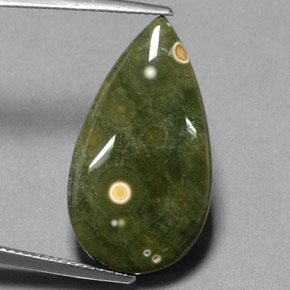 10.73 ct Multicolor Jasper Stone, Natural Jasper in Pear Cabochon Shape for Sale