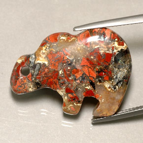 32.92 ct Multicolor Jasper Stone, Natural Jasper in Carved Bear Shape for Sale