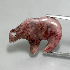 23.74 ct Multicolor Jasper Gemstone, Jasper Gem in Carved Bear Shape for Sale.