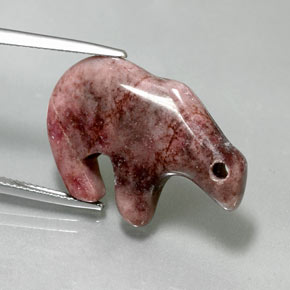 23.74 ct Multicolor Jasper Stone, Natural Jasper in Carved Bear Shape for Sale