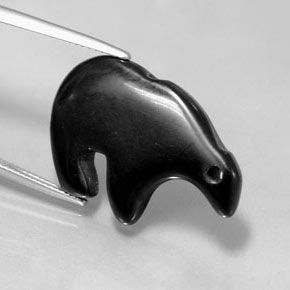 18.32 ct Black Jasper Stone, Natural Jasper in Carved Bear Shape for Sale