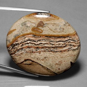 64.35 ct Multicolor Jasper Gemstone, Jasper Gem in Oval Cabochon Shape for Sale.
