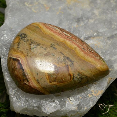 49.55ct Natural Multicolor Jasper, Pear Shape, Opaque