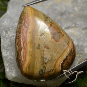 49.55 ct Multicolor Jasper Stone, Natural Jasper in Pear Cabochon Shape for Sale