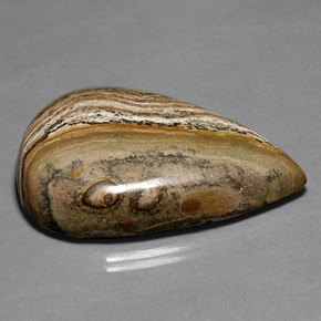66.36 ct Multicolor Jasper Gemstone, Jasper Gem in Pear Cabochon Shape for Sale.