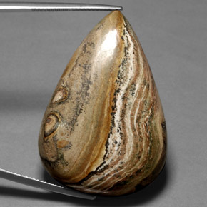 66.36 ct Multicolor Jasper Stone, Natural Jasper in Pear Cabochon Shape for Sale
