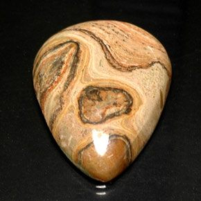 46.12 ct Multicolor Jasper Gemstone, Jasper Gem in Pear Cabochon Shape for Sale.