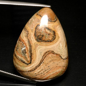 46.12 ct Multicolor Jasper Stone, Natural Jasper in Pear Cabochon Shape for Sale