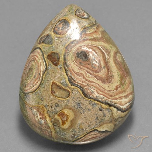 50.59ct Natural Multicolor Jasper, Pear Shape, Opaque