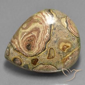50.59 ct Multicolor Jasper Stone, Natural Jasper in Pear Cabochon Shape for Sale