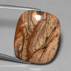 38.85 ct Multicolor Jasper Stone, Natural Jasper in Cushion Cabochon Shape for Sale