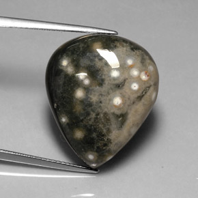 24.92 ct Multicolor Jasper Stone, Natural Jasper in Pear Cabochon Shape for Sale