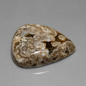 41.91 ct Multicolor Jasper Gemstone, Jasper Gem in Pear Cabochon Shape for Sale.