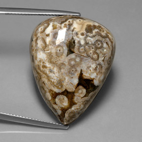 41.91 ct Multicolor Jasper Stone, Natural Jasper in Pear Cabochon Shape for Sale