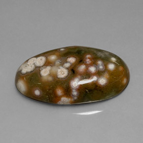 10.86 ct Multicolor Jasper Gemstone, Jasper Gem in Oval Cabochon Shape for Sale.