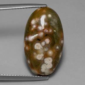 10.86 ct Multicolor Jasper Stone, Natural Jasper in Oval Cabochon Shape for Sale