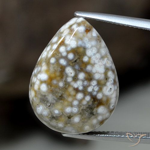 23.63ct Natural Multicolor Jasper, Pear Shape, Opaque