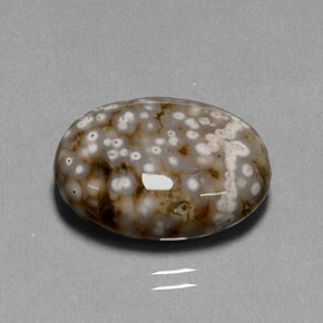 13.68 ct Multicolor Jasper Gemstone, Jasper Gem in Oval Cabochon Shape for Sale.