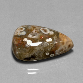 20.99 ct Multicolor Jasper Gemstone, Jasper Gem in Pear Cabochon Shape for Sale.