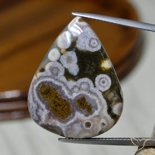 37.19ct Natural Multicolor Jasper, Pear Shape, Opaque