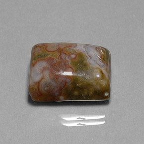 17.72 ct Multicolor Jasper Gemstone, Jasper Gem in Baguette Cabochon Shape for Sale.