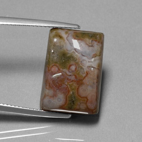 17.72 ct Multicolor Jasper Stone, Natural Jasper in Baguette Cabochon Shape for Sale