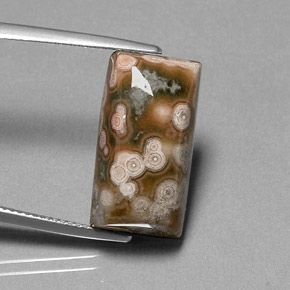 15.49 ct Multicolor Jasper Gemstone, Jasper Gem in Baguette Cabochon Shape for Sale.