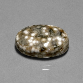 17.44 ct Multicolor Jasper Gemstone, Jasper Gem in Oval Cabochon Shape for Sale.