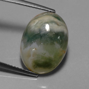 9.17 ct Multicolor Jasper Gemstone, Jasper Gem in Oval Cabochon Shape for Sale.