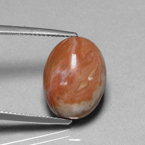 9.66 ct Multicolor Jasper Stone, Natural Jasper in Oval Cabochon Shape for Sale